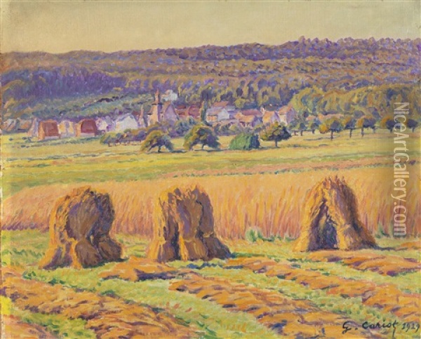 Sudfranzosische Landschaft Mit Kornpuppen Oil Painting - Gustave Camille Gaston Cariot