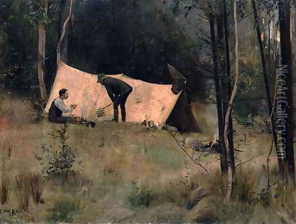 The Artists Camp, c.1886 Oil Painting - Thomas William Roberts