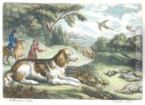 Gamebirds Guarded By A Gun Dog Oil Painting - John Smith