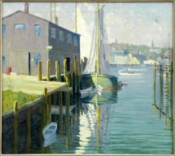 The West End, Nantucket Harbor Oil Painting - John Adams Spelman