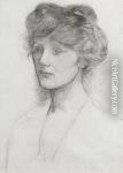 Portrait Of A Lady, Possibly Mrs Alexanderpuleston Henderson Oil Painting - John William Waterhouse
