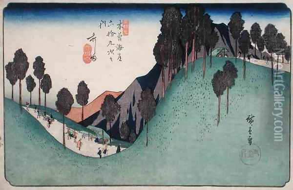 Ashida from Sixty nine Stations on the Kisokaido Highway Oil Painting - Utagawa or Ando Hiroshige