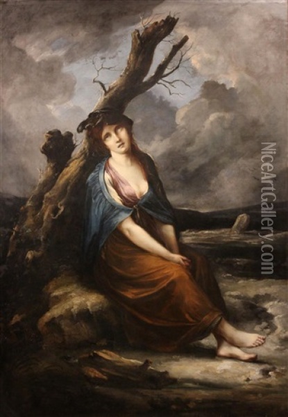 Shipwrecked Figure Oil Painting - Thomas Barker
