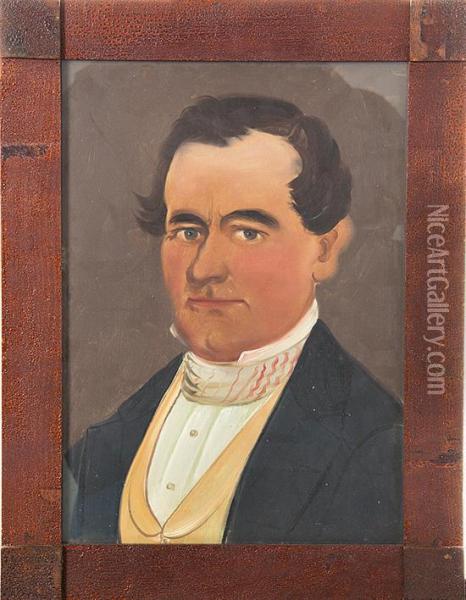Portrait Of Gentleman Wearing Yellow Vest Oil Painting - William Matthew Prior