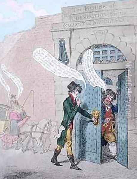 Citizens Visiting the Bastille Oil Painting - James Gillray