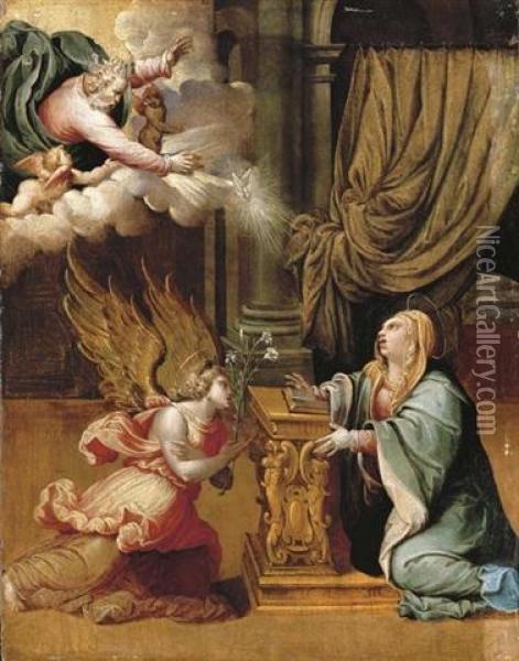The Annunciation Oil Painting - Pedro De Acosta