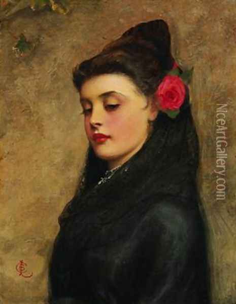 A Spanish Girl Oil Painting - Charles Sillem Lidderdale