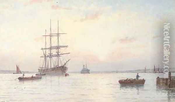 Sunset on Southampton Water Oil Painting - George Stanfield Walters