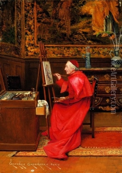 Le Cardinal Inspire Oil Painting - Georges Croegaert