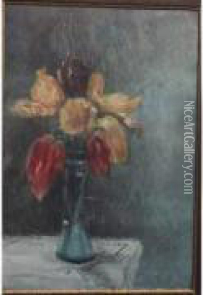 Pauline. Tulipes Oil Painting - Carolus (Charles Auguste Emile) Duran