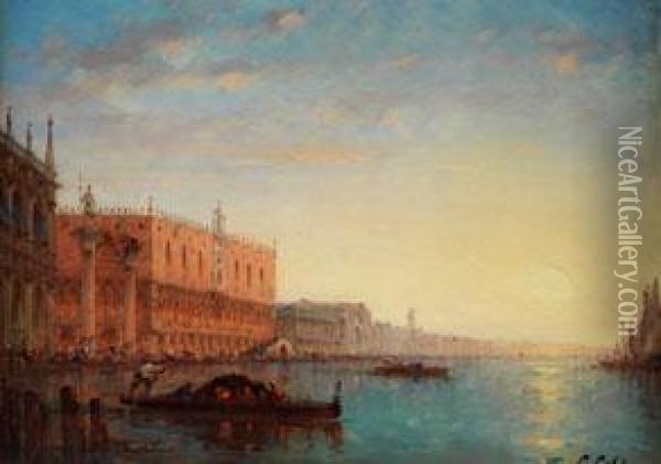 Ansicht Von Venedig Oil Painting - Charles Clement Calderon