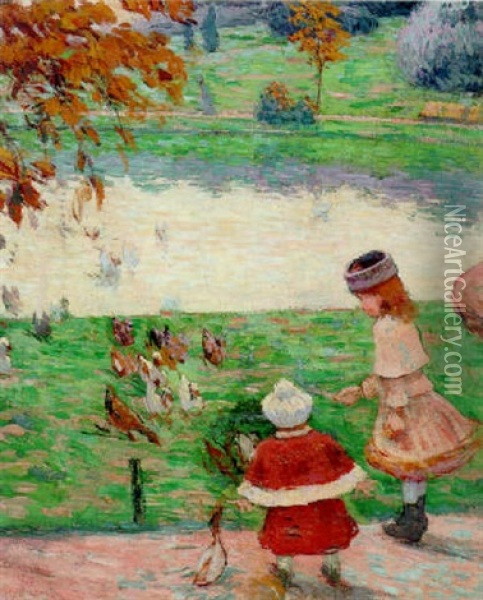 Les Enfants Au Parc Montsouris Oil Painting - Claude Emile Schuffenecker