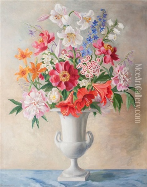 Uppiger Blumenstraus Oil Painting - Marlene Mahrholz-Paczki