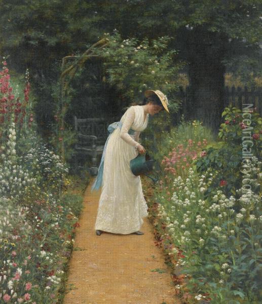 My Lady's Garden Oil Painting - Edmund Blair Blair Leighton