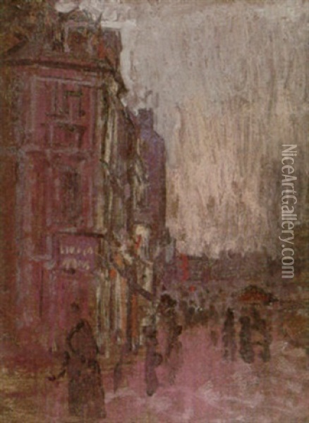 Street Scene, Dieppe Oil Painting - Walter Sickert