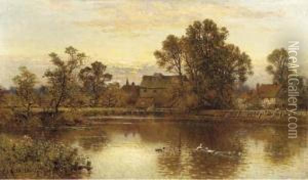 A Mill Near Southend, Kent Oil Painting - Alfred I Glendening