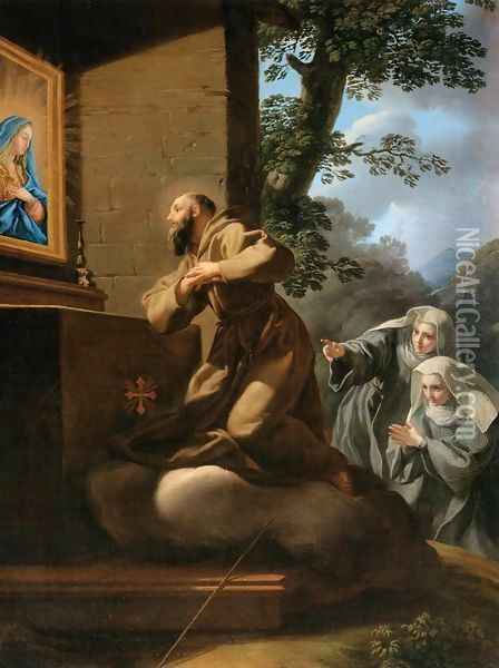 St Francis of Paola in Ecstasy Oil Painting - Pietro Bianchi