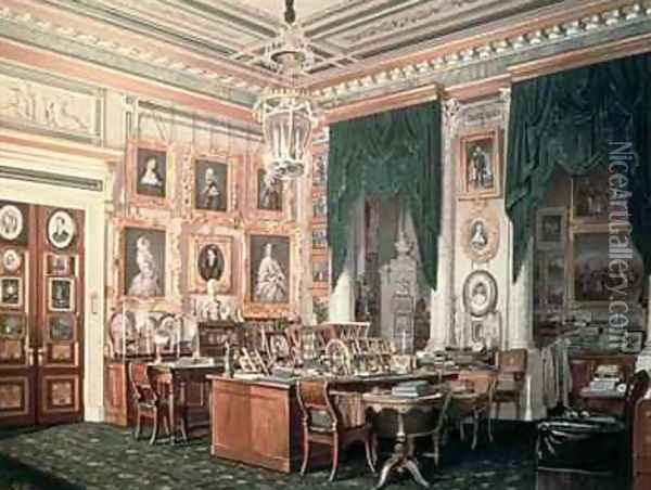 The Study of Alexander III 1845-94 at Gatchina Palace Oil Painting - Eduard Hau