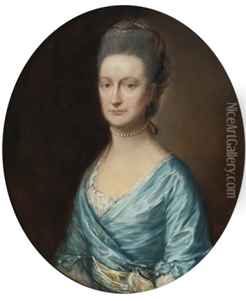 Portrait Of Lady Fludyer, Half-length Oil Painting - Thomas Gainsborough
