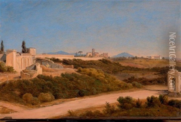 Vue Des Environs De Rome Oil Painting - Salomon Corrodi