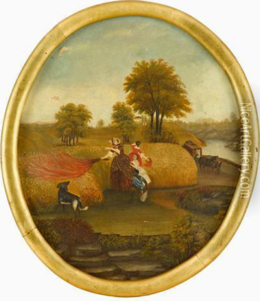 General Philip Schuyler's Wife Burning The Wheat Fields Oil Painting - Emmanuel Gottlieb Leutze
