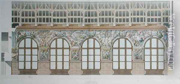 Ms 1014 Elevation of the ballroom at Fontainebleau, plate from an album 2 Oil Painting - Charles Percier