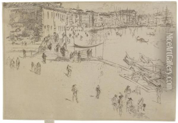 The Riva, No. 2 (kennedy 206) Oil Painting - James Abbott McNeill Whistler