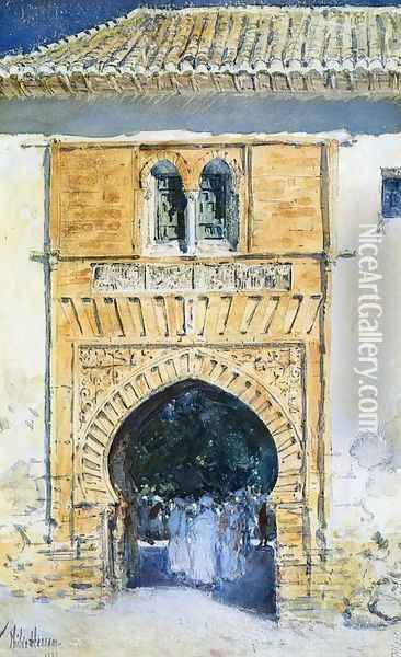 Gate of The Alhambra Oil Painting - Frederick Childe Hassam