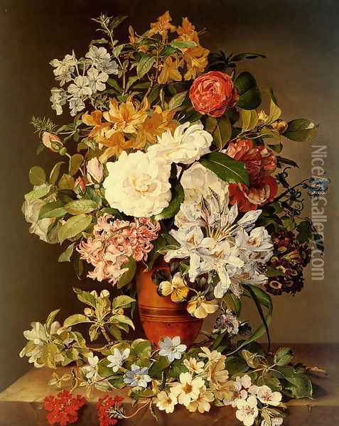 Stilleben Mit Blumen (Still life with flowers) Oil Painting - Pauline Koudelka-Schmerling