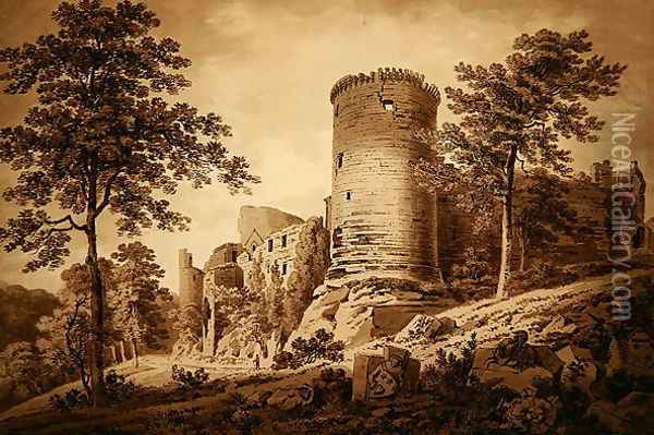 Castle Ruins Oil Painting - Hugh William Williams