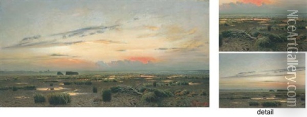 Marsh At Evening Oil Painting - Isaak Levitan