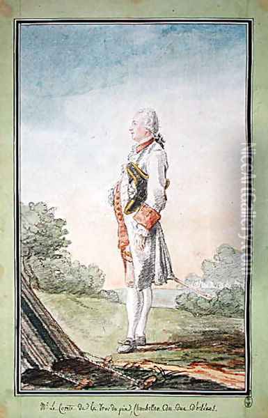 Philippe-Antoine-Gabriel-Victor-Charles (1723-94) Comte de La Tour-du-Pin Oil Painting - Louis Carrogis Carmontelle