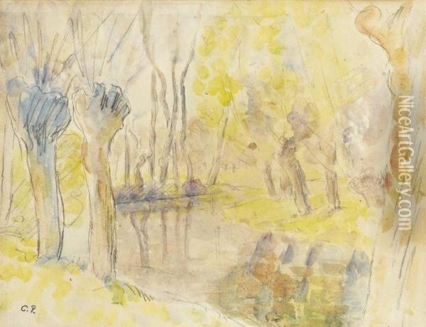 Saules Au Ruisseau Oil Painting - Camille Pissarro