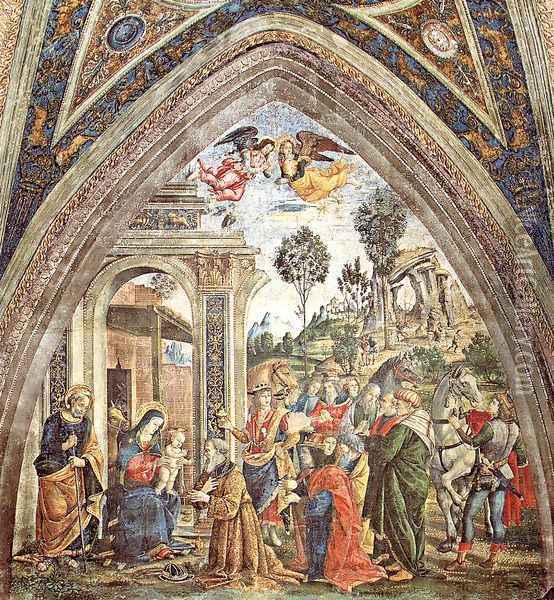 The Adoration of the Magi Oil Painting - Bernardino di Betto (Pinturicchio)