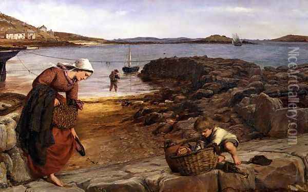 Leaving at Low Water Oil Painting - James Clarke Hook