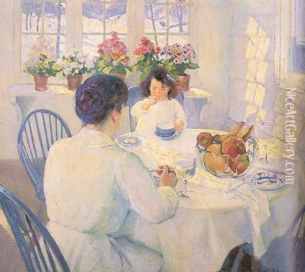 The Breakfast Room 1916 Oil Painting - Bernhard Gutmann