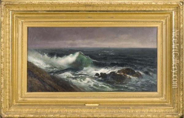 The Ocean From Star Island, Isles Of Shoals Oil Painting - Arthur Quartley