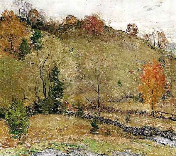 Hillside Pasture Oil Painting - Willard Leroy Metcalf