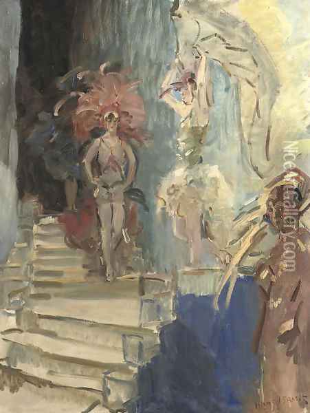 Revue girls at Scala, The Hague Oil Painting - Isaac Israels