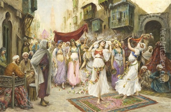 Danzatrici Orientali Al Cairo Oil Painting - Fabio Fabbi