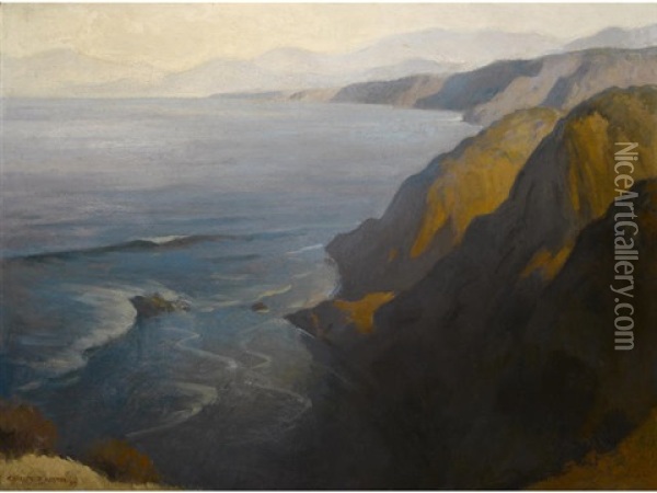 California Coastal Scene Oil Painting - Charles Percy Austin