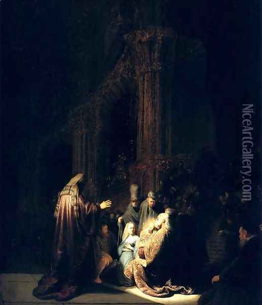 Presentation Au Temple,la Haye 1631 Oil Painting - Rembrandt Van Rijn