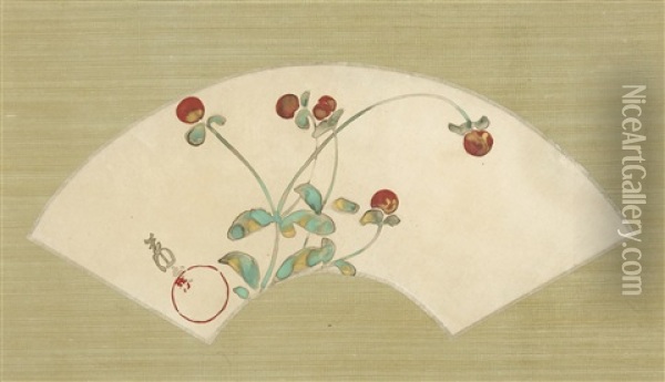 Flowering Plant Oil Painting - Nakamura Hochu