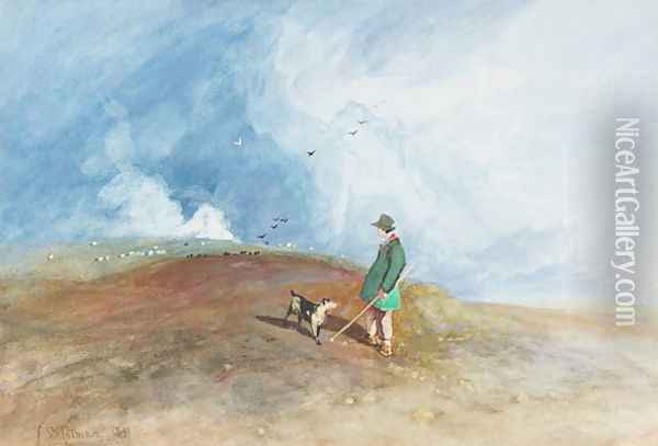 The Shepherd on the Hill, 1831 Oil Painting - John Sell Cotman
