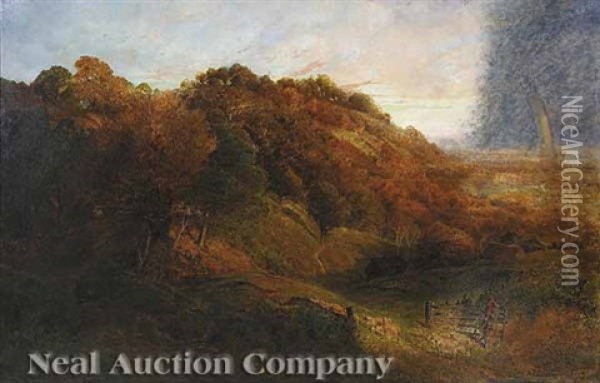 Rainbow At Night Is A Shepherd's Delight Oil Painting - John Clayton Adams
