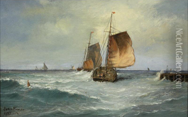 Maritime Scene Oil Painting - John Arthur Fraser