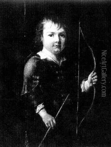 Portrait Of A Boy Holding A Bow And Arrow Oil Painting - Jacob Gerritsz Cuyp