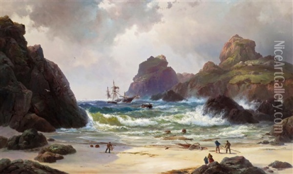 Kynance Cove Oil Painting - Vilhelm Melbye
