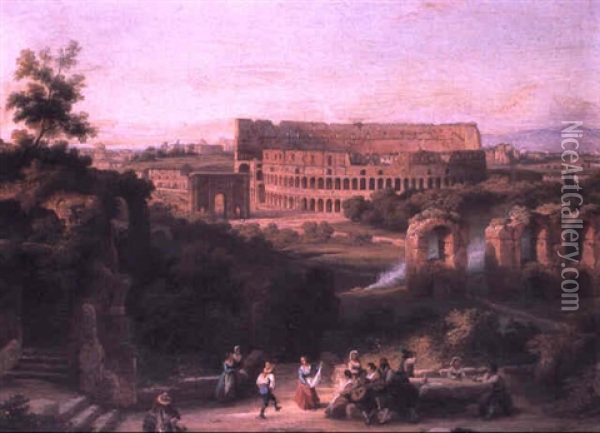 The Coliseum From The Palatine Oil Painting - Edmund Hottenroth