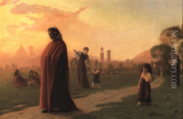 Dante (il A Vu L'enfer) Oil Painting - Jean-Leon Gerome